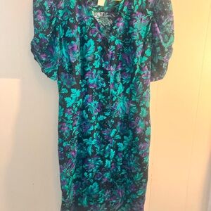 Vintage Floral Print Women's Dress